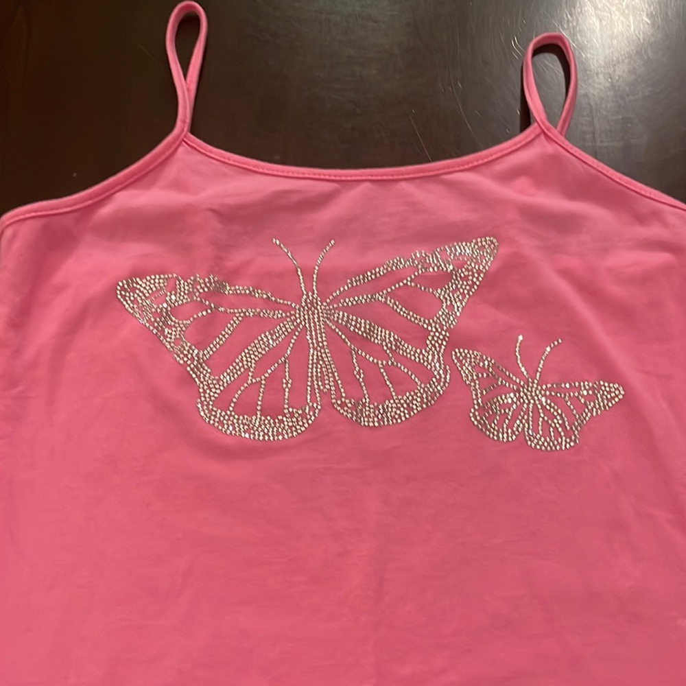im selling this hot pink butterfly rhinestone dress